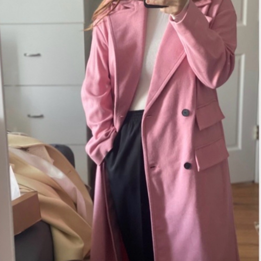 NWT Zara Blush Pink Trench Coat SZ L | Old Money